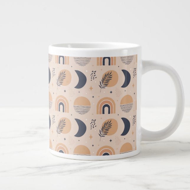 Organic Boho Pattern Giant Coffee Mug (Right)