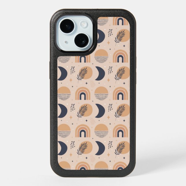 Organic Boho Pattern iPhone 15 Case (Back)
