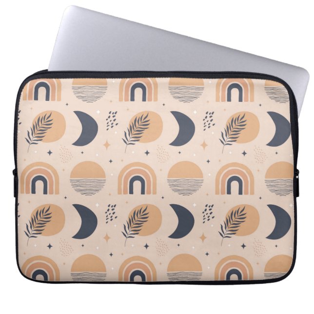 Organic Boho Pattern Laptop Sleeve (Front)