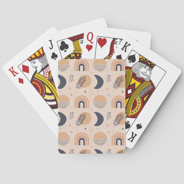 Organic Boho Pattern Poker Cards (Back)