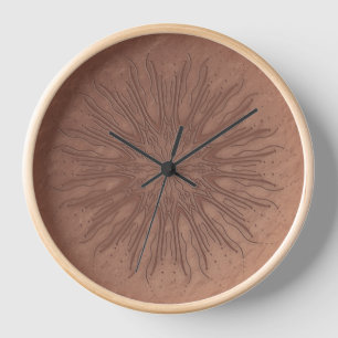 Organic boho style sunburst mandala decor clock