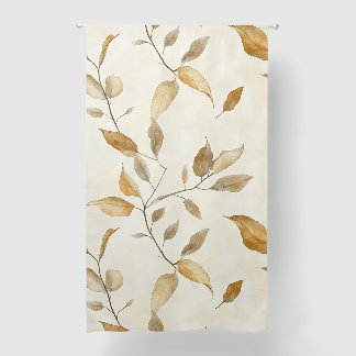 Organic Botanical Leaf and Twig Earthy Brown Blackout Curtains