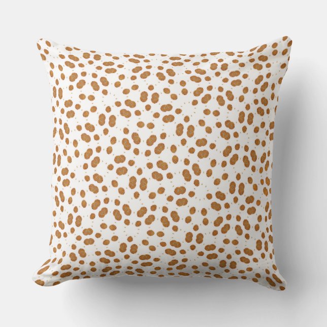 Organic Brown Dalmatian Spot Repeat Pattern Throw Pillow (Front)