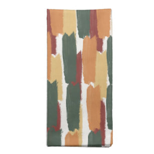 Organic Brushstroke Stripe Mediterranean Hues Cloth Napkin