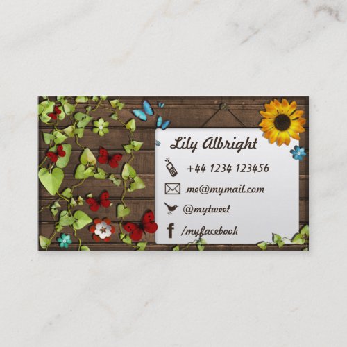 Organic Business Card Social Media Icons