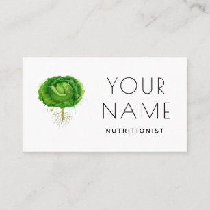 Organic Cabbage Watercolor Vegetable Nutritionist  Business Card