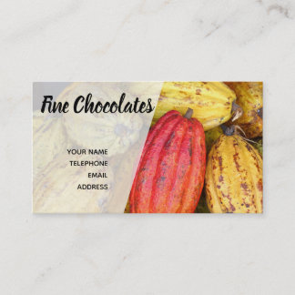 Organic Cacao Bean Pods for Making Chocolate Business Card