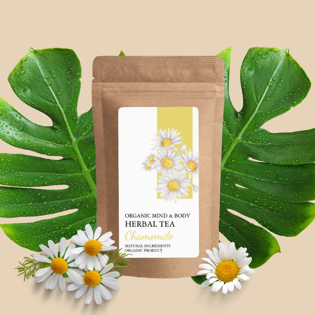 Organic Chamomile Herbal Tea Business Label (Creator Uploaded)