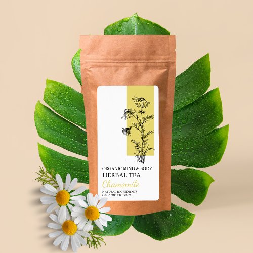 Organic Chamomile Herbal Tea Business Label