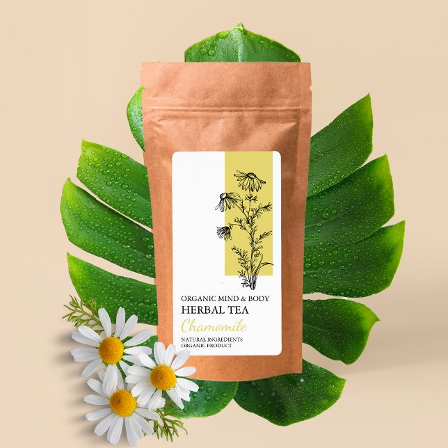 Organic Chamomile Herbal Tea Business Label (Creator Uploaded)