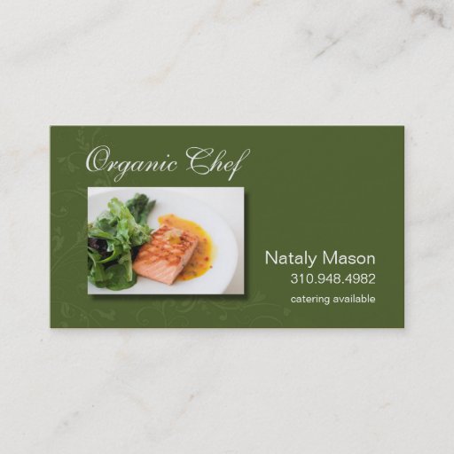 Customizable "Organic Chef" Catering, Healthy Eating, Nutrition Business Cards
