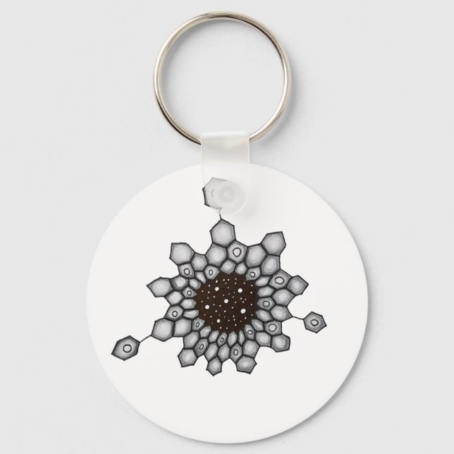 Organic Chemistry Aromatic Structure Space Stars Keychain (Front)