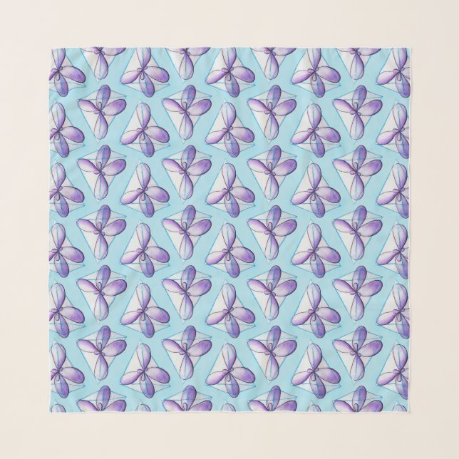 Organic Chemistry Art – Methane Molecule Pattern Scarf (Front)