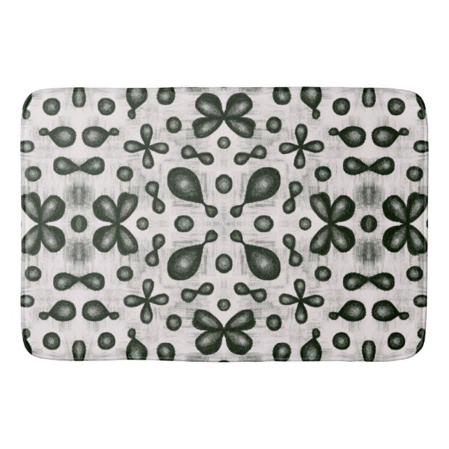Organic chemistry atomic orbitals black and white bath mat (Front)