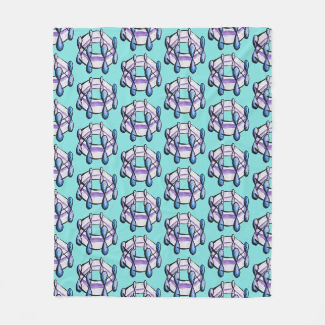 Organic Chemistry Benzene Molecules Fleece Blanket (Front)
