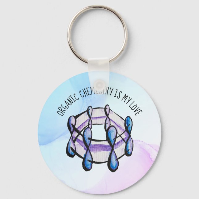 Organic Chemistry Love Molecule Student Teacher Keychain (Front)