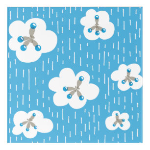 Organic Chemistry Molecule Pattern Blue Geek Acrylic Print