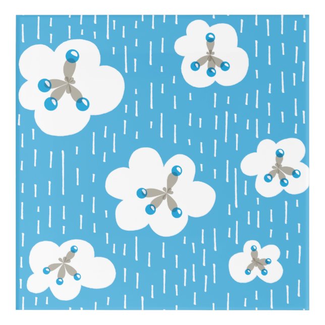 Organic Chemistry Molecule Pattern Blue Geek Acrylic Print (Front)