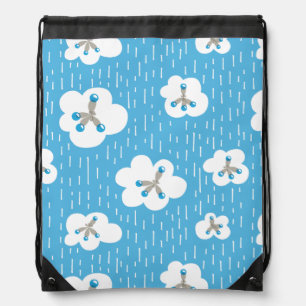 Organic Chemistry Molecule Pattern Blue Geek Drawstring Bag