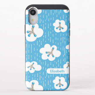Organic Chemistry Molecule Pattern Blue Geek iPhone XR Slider Case