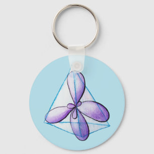 Organic Chemistry QR Code Drawn Methane Molecule  Keychain