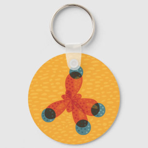 Organic Chemistry QR Code Orange Methane Molecule Keychain