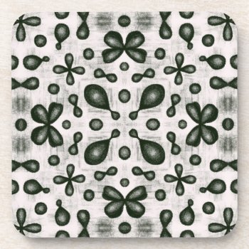 Organic Chemistry Student Black And White Pattern Beverage Coaster by borianag at Zazzle