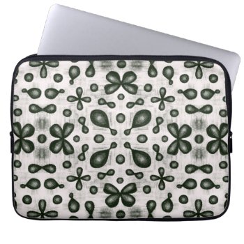Organic Chemistry Teacher Black And White Pattern Laptop Sleeve by borianag at Zazzle
