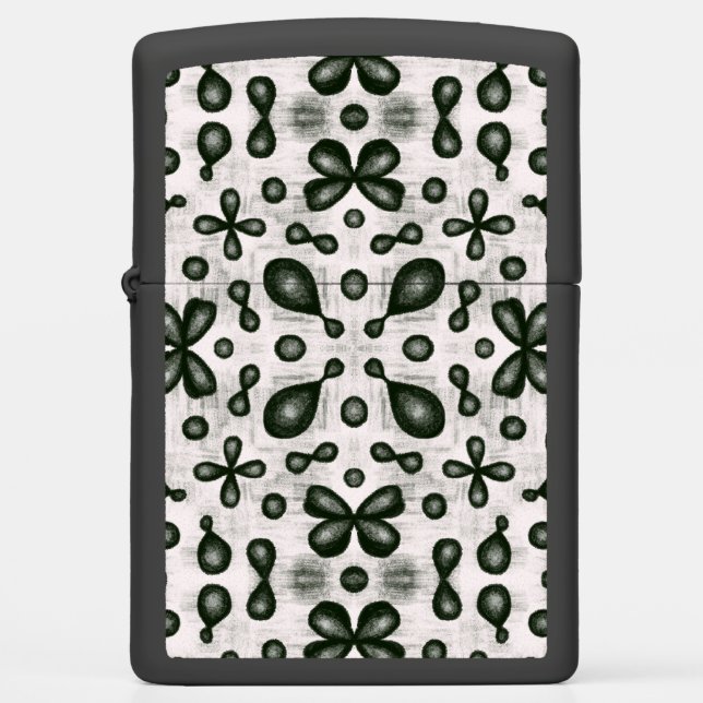 Organic chemistry teacher black and white pattern zippo lighter (Front)