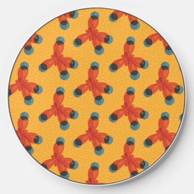Organic Chemistry Yellow Molecule Pattern Geek Wireless Charger (Front)