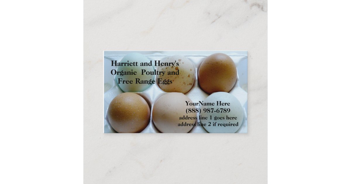 Organic Chickens and Eggs Business Cards Zazzle