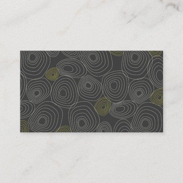Organic Circle Shapes Pattern in Gray/White Business Card (Front)