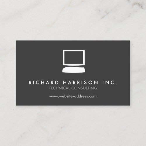 ORGANIC COMPUTER LOGO White/Gray Business Card