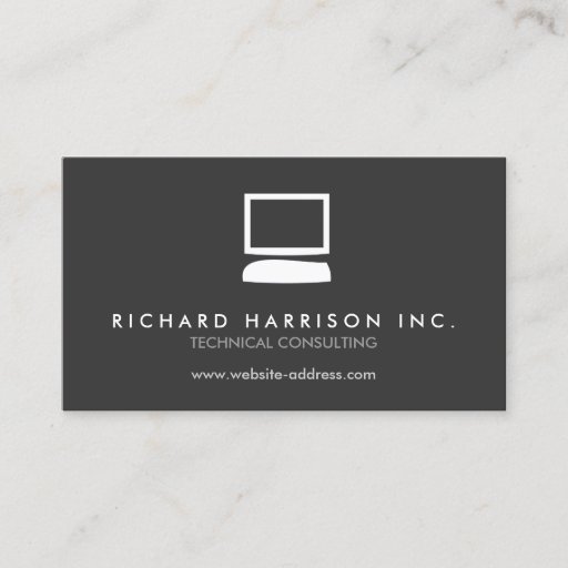 Customizable ORGANIC COMPUTER LOGO White/Gray Business Card