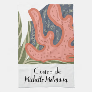 Organic Coral Reef Botanical Floral Beach Art Kitchen Towel