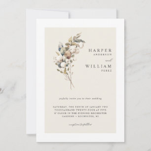 Organic cotton & eucalyptus wedding invitation