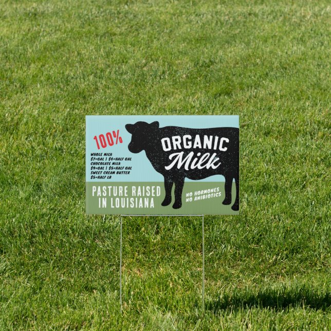 Organic Cow Milk Sign (Insitu)