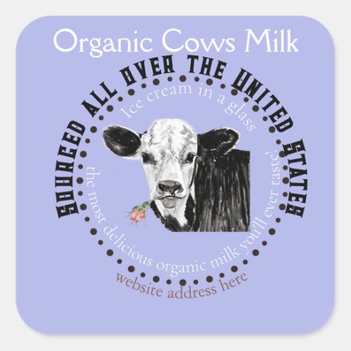 organic cows milk label