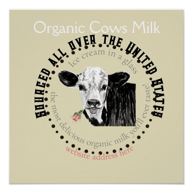 organic cows milk poster (Front)