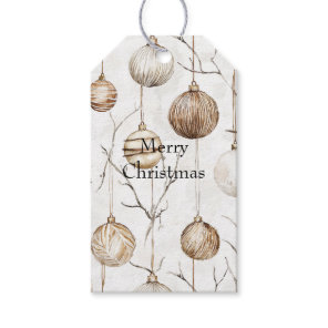 Organic Cream Tan Christmas Ornaments Gift Tags