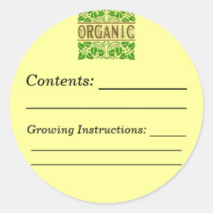 Organic Custom Seed Packet Label Stickers