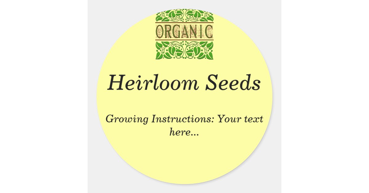 Organic Custom Seed Packet Stickers | Zazzle
