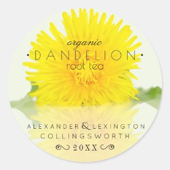 Organic Dandelion Root Tea Classic Round Sticker by hungaricanprincess at Zazzle