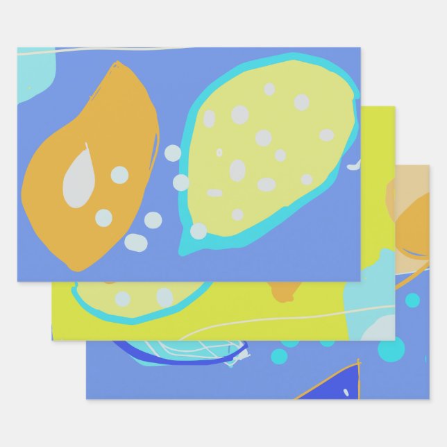 Organic design Wrapping Paper Flat Sheet Set of 3 (Set)