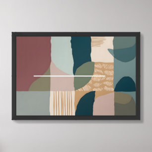 Organic Earth Tone Abstract Forms Framed Art