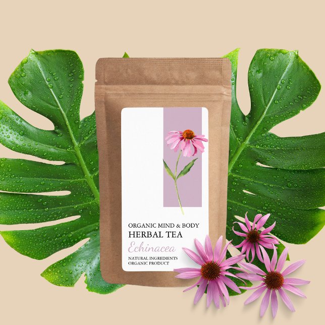 Organic Echinacea Herbal Tea Business Label (Creator Uploaded)