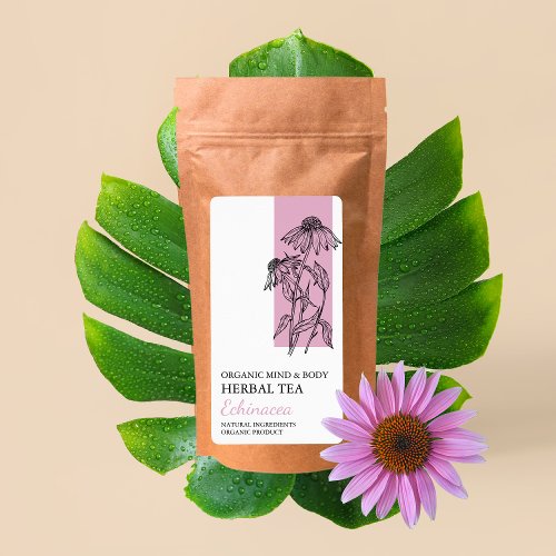 Organic Echinacea Herbal Tea Business Label