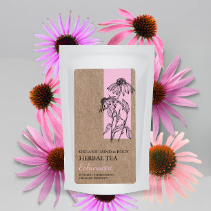 Organic Echinacea Herbal Tea Kraft Business Label