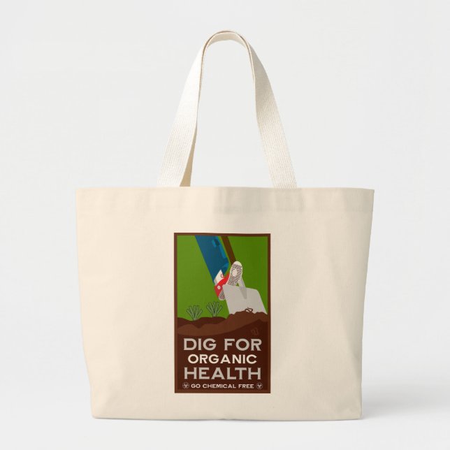  Organic Eco Farming Large Tote Bag (Front)