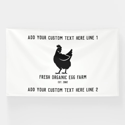 Organic Egg Farm Farmhouse Rustic Chicken  Banner